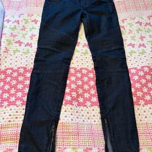 Buffalo David Bitton Dark Denim Skinny-Ribbed knee panels-Ankle Zips-Size 27